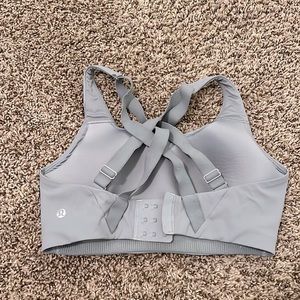 Lululemon Sports Bra; size 8, gray; a little pilling on the straps